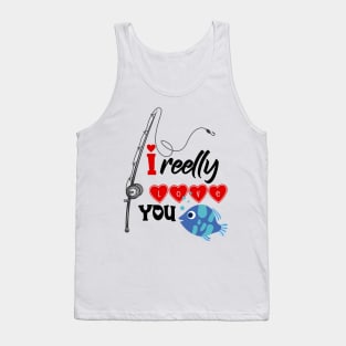 Fishing Valentines Tank Top